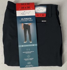 GREG NORMAN Men's Ultimate 5 Pocket ML75 Pants BLACK Stretch 34x30 Golf Performa