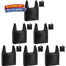 Large Reusable Bags Shopping Washable Foldable 6 Pack Grocery Bags Heavy Duty