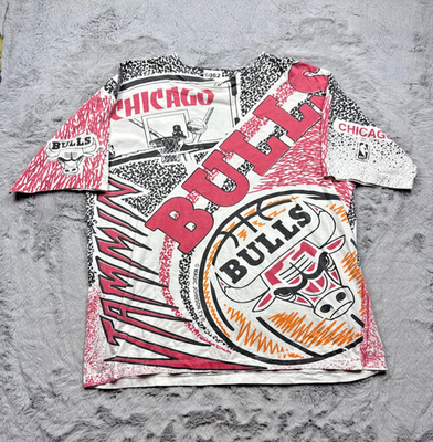 Chicago Bulls Shirt Mens Large Magic Johnson T All Over Print NBA