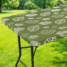 Printed Spandex 24" x 48" Table Cloth, Elastic Fitted Tablecloth Rectangle Pat