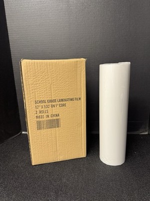2 Rolls Of School Grade Laminating Film 12  x 500  1.5 mil  1'' Core ** NEW **
