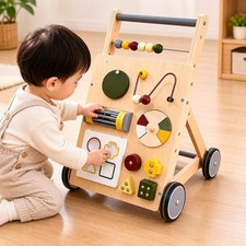Wooden Baby Walk with Baby Activity Center for Birthday Kids 12+ Months