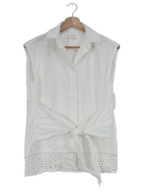 SANDRO FERRONE Hemd-Bluse Damen Bluse Gr. DE 32 weiß Casual-Look