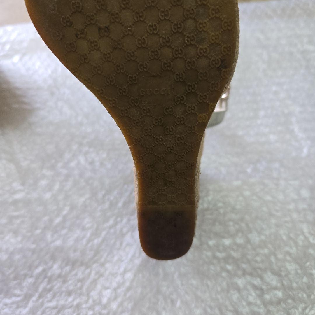 Gucci Cross Strap Mules Sandals Heels Beige Size 36.5 US About6.5 For Women thumbnail 13