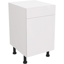 Fully Assembled Kitchen 500mm Drawer Line Base Unit With Gloss White Doors