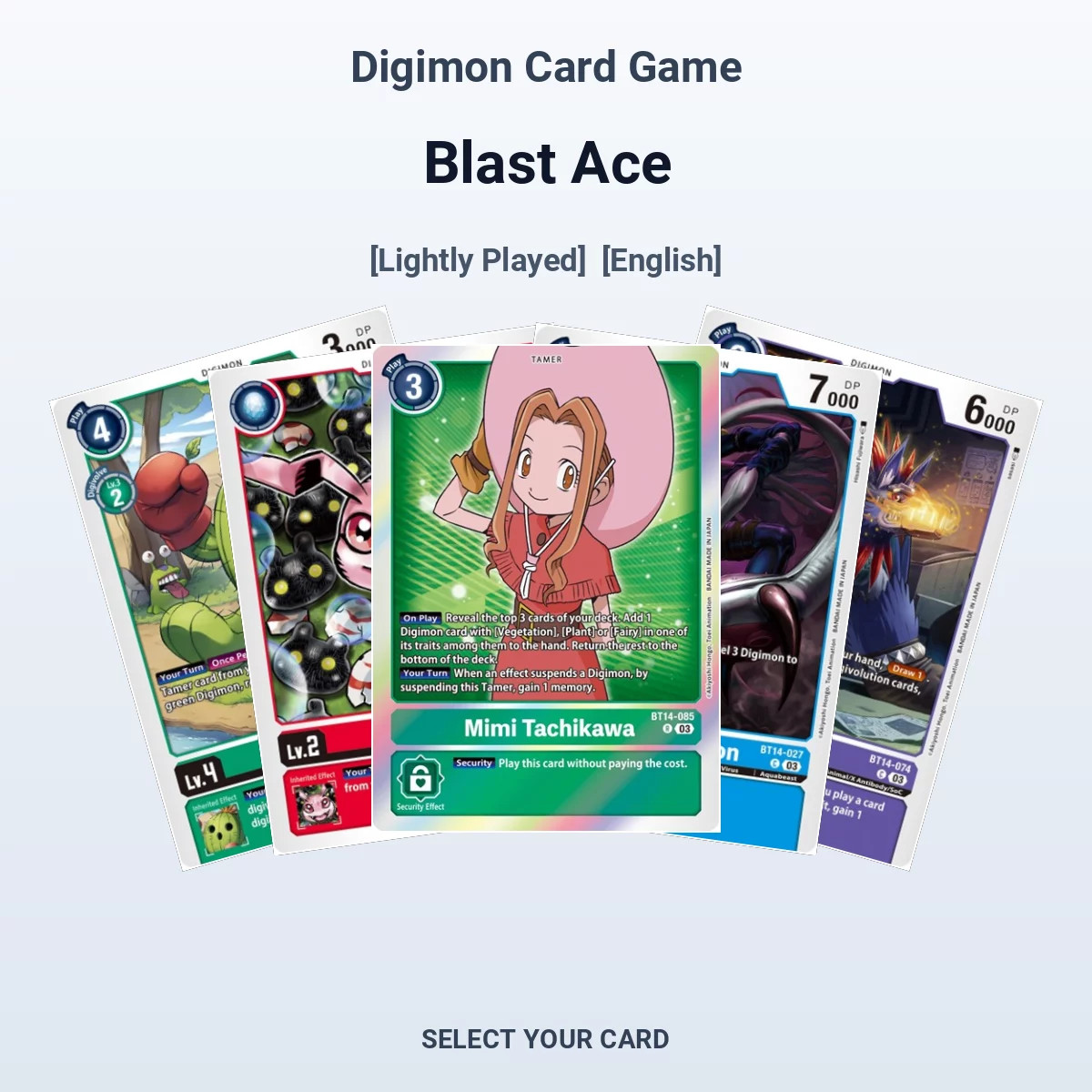 Digimon Card Game Blast Ace - Select Your Cards (LP)