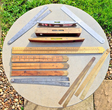Vintage J Rabone & sons Rule and rulers and spirit level JOB LOT 12 items