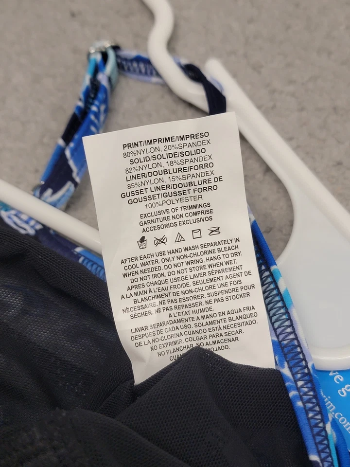 Fit 4 U Swimsuit Dress Womens 12 Blue Floral Tankini Swimdress Adjustable NWT - Image 4 of 4