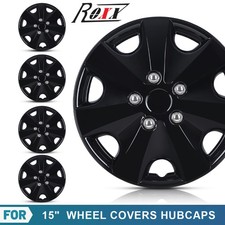 15 Set Of 4 Wheel Covers Full Rim Snap On Hubcaps For R15 Tire Steel Black 15 Set Of 4 Wheel Covers Full Rim Snap On Hubcaps For R15 Tire Steel Black