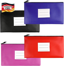 Leder Geldtaschen Set mit Reißverschluss für Schule Haushalt und Business, 4 Stü