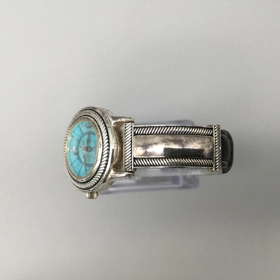 Ecclissi Watch Women 28mm Sterling Silver Leather Band Blue Dial New Battery - Image 4 of 4