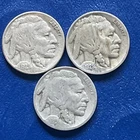 SET OF 3 COINS 1929 P D S Buffalo Nickel VG. From An Original Collection