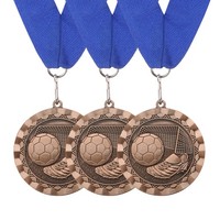3 StüCk FußBallmedaillen, 3 Zoll, Bronze, Mit Halsband, FüR Sportveranstaltungen