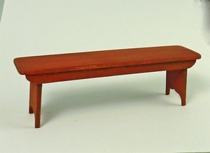 Dollhouse Miniature Artisan Red Aged Wooden Bench Signed Ebay