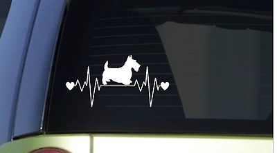 Scottie Scotty heartbeat lifeline *I248* 8'' wide Sticker decal scottish terrier