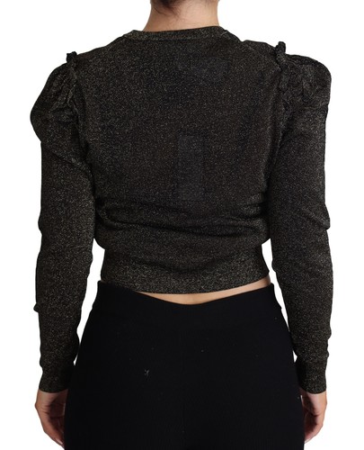 Dolce & Gabbana Black Gold Cropped Women Pullover Women's Sweater Authentic - Picture 3 of 4