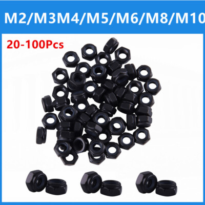 Lock Nut Wrench 120pcs/set M2 M2.5 M3 M4 M5 M6 Black Self Locking Nylon Lock Nuts Assortment Kit-in Hex Nuts - Foto 10