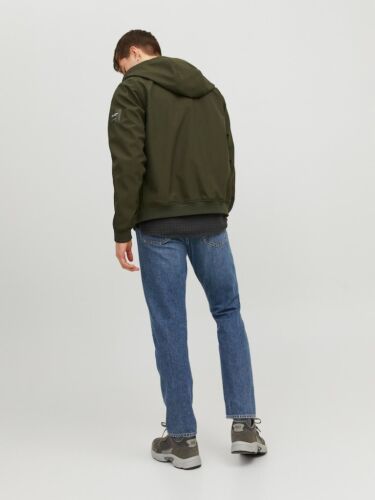 Chaqueta Jack & Jones Softshell Abrigo con Capucha Cremallera Completa Bolsillos con Cremallera Negro Verde - Imagen 25 de 29