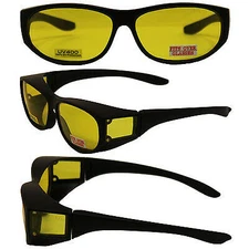 Global Vision Escort Safety Glasses Fits Over Most Eyewear Yellow Lens Z87.1