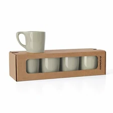 notNeutral LINO 10 oz Porcelain Coffee Cups | Set of 4 (Light Gray)