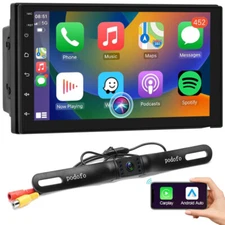 Double Din 7” Car Stereo Touch Screen Car Radio Apple CarPlay AndroidAuto Camera