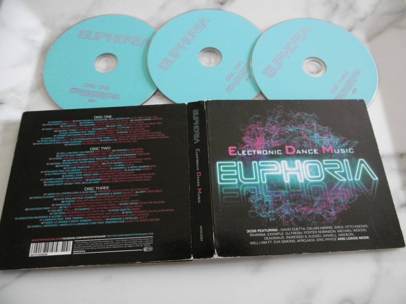 EUPHORIA EDM ELECTRONIC DANCE MUSIC M.O.S. 3 CD 2012 GUETTA HARRIS AVICII PRYDZ