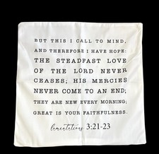Motivational Christian Throw Pillow Cover 18 X 18 In Steadfast Love Cor 3: 21-23