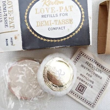 ONE x VINTAGE REVLON LOVE PAT DEMI TASSE MISTY ROSE COMPACT REFILL NEW