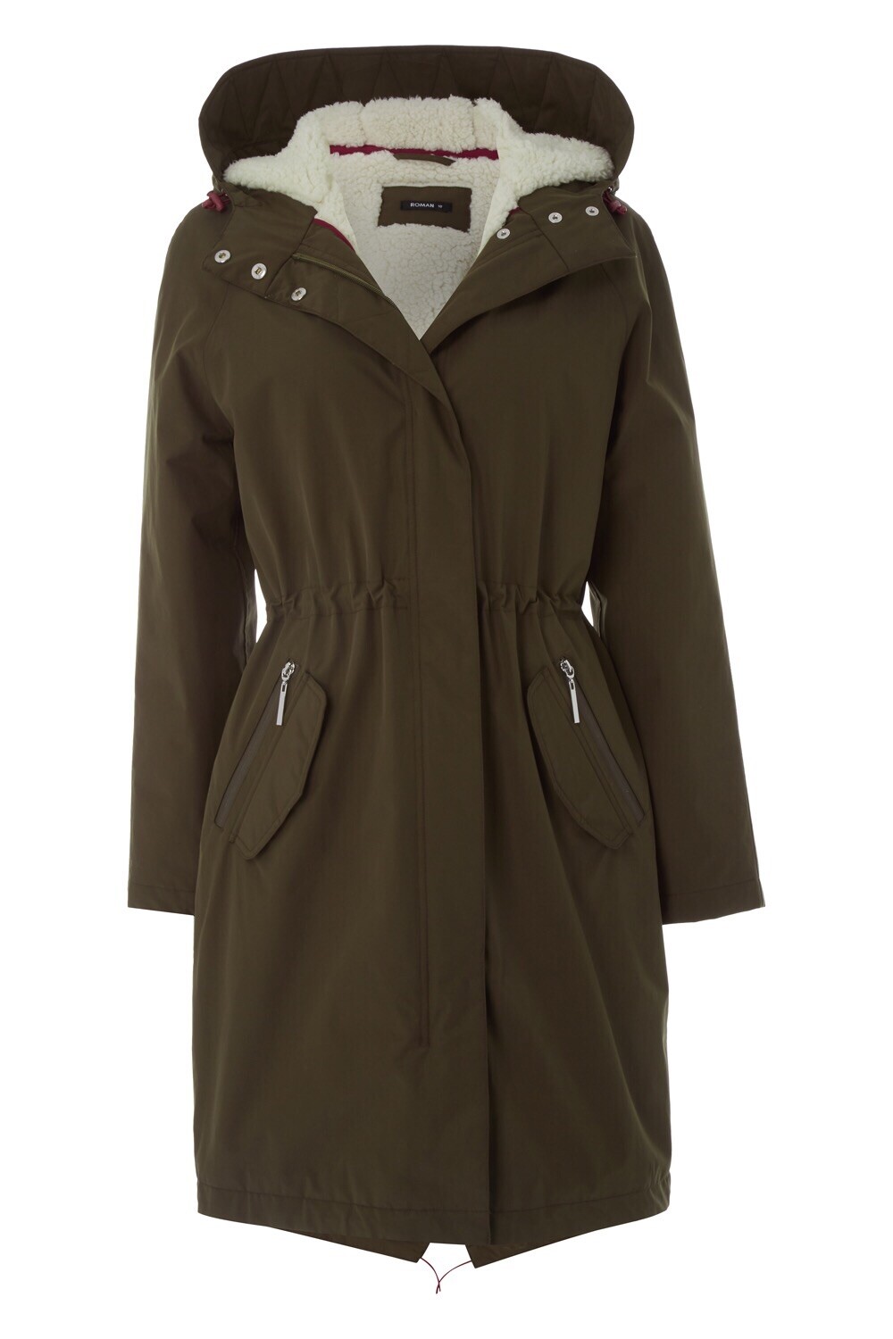 Green Waterproof Parka Coat Size 12 RRP 