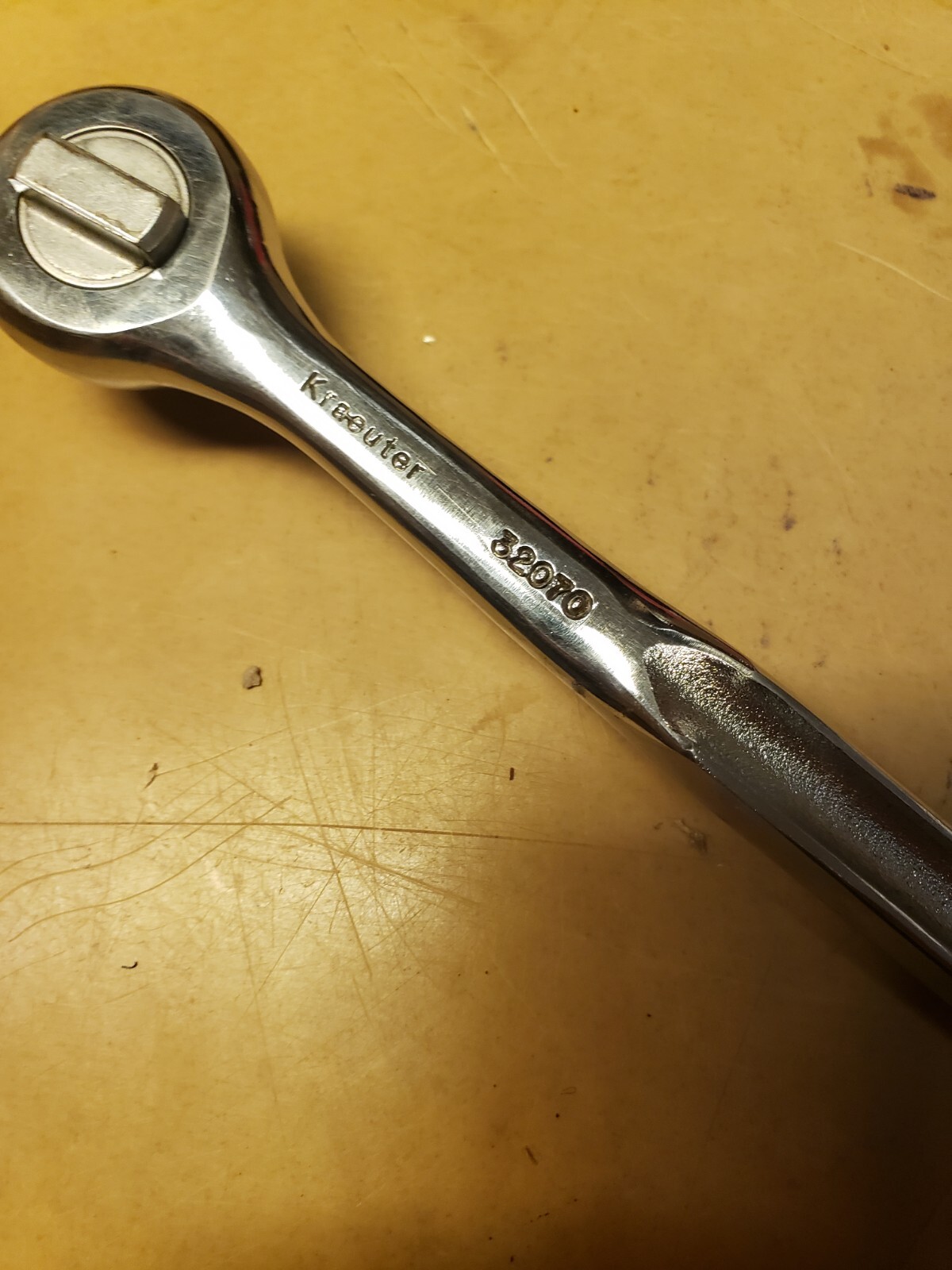 Vintage Kraeuter Tools 32070 Chrome Reversible Ratchet Wrench 3/8