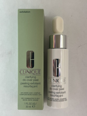 Clinique Clarifying Do-Over Peel Peeling Exfoliant 1 oz Dry Comb to Oily New