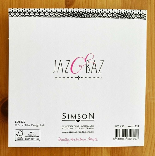 "Birthday Wishes" Cupcakes Square Birthday Card by Jaz & Baz For Simson Cards - Picture 4 of 4