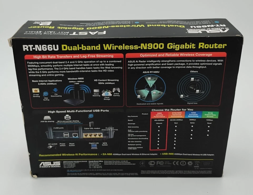 ASUS RT-N66U Gigabit Router Dual-Band Wireless-N900 WiFi Certified BRAND NEW - Image 4 of 4