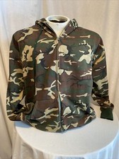 Vintage Camouflage Camo Zip Up Hoodie 1970  s USA X Large