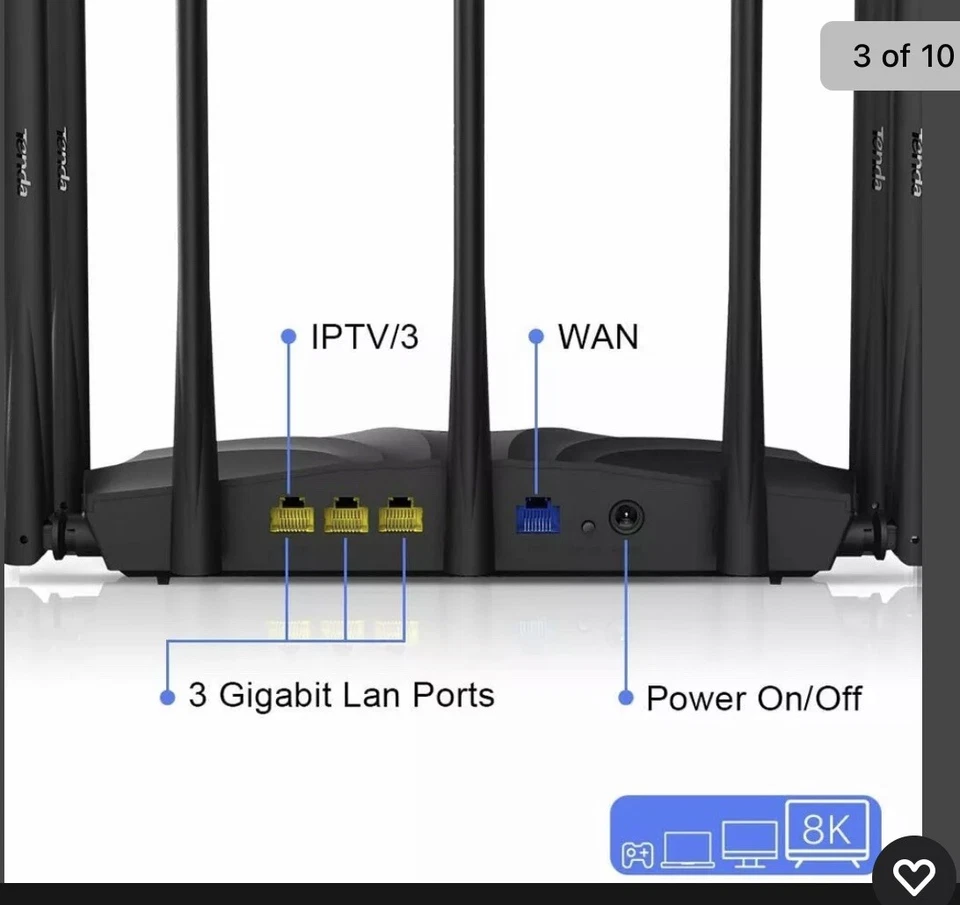 Tenda AC23 Smart WiFi Router Dual Band Gigabit Wireless 2033Mbps Router - Image 4 of 4