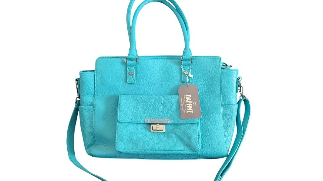 Grand sac à main fourre tout Daphné bleu défense Kari Damsel in Defense neuf avec étiquette 