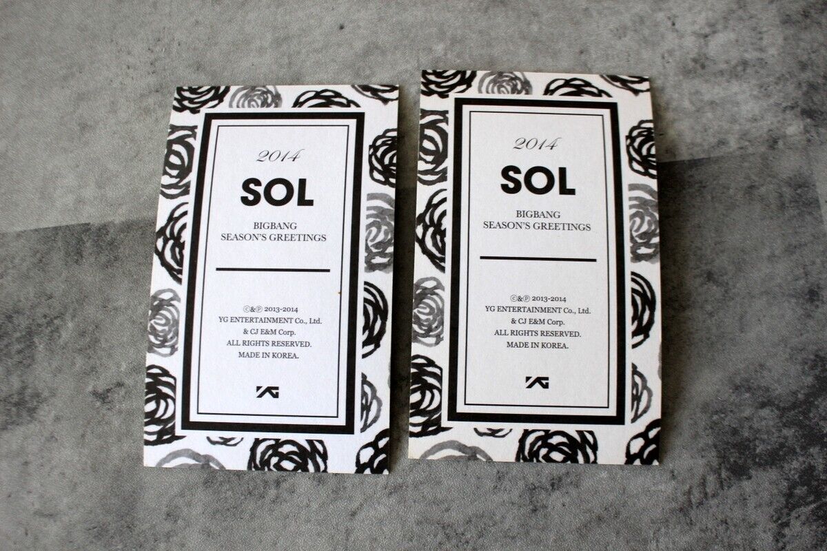 SET x2 BIGBANG 2014 SEASON'S GREETINGS Photocard Taeyang SOL SET x2 BIGBANG 2014 SEASON'S GREETINGS Photocard Taeyang SOL
