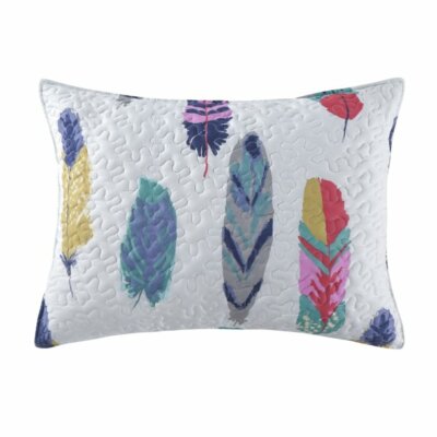 Global Trends Drifter Quilted Pillow Sham, Dream Catcher Teal, King 20 x 36