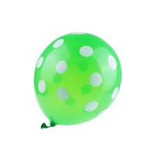 12 inch 100x Green Dot Polka Latex Thick Party Balloons 3.2g Helium Float
