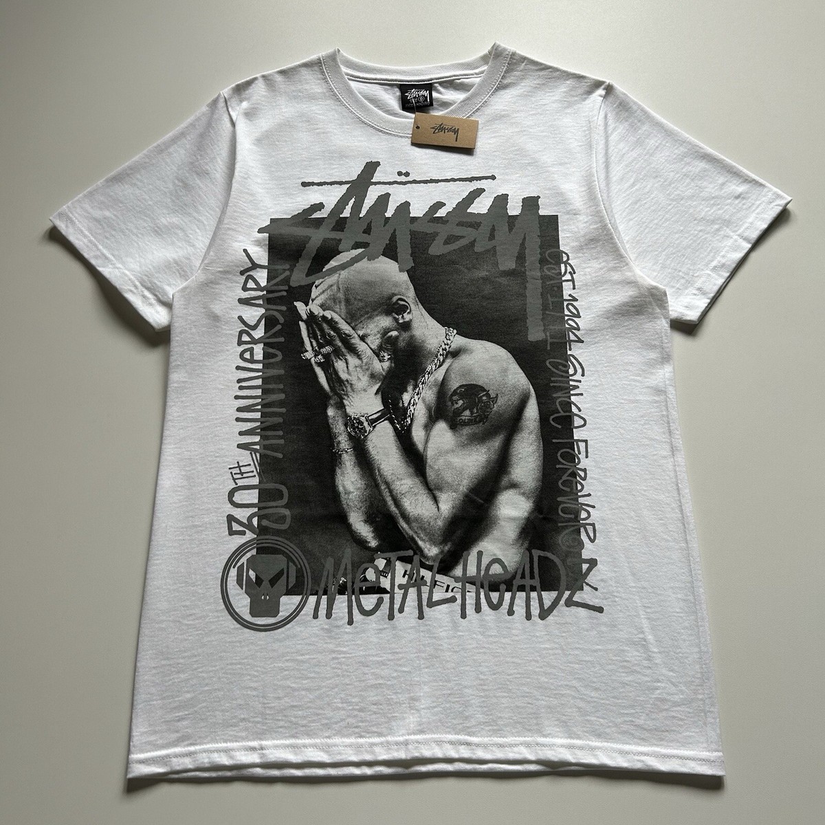 Stussy Metal Headz 30th Anniversary 3M Graphic T Shirt Men's Small