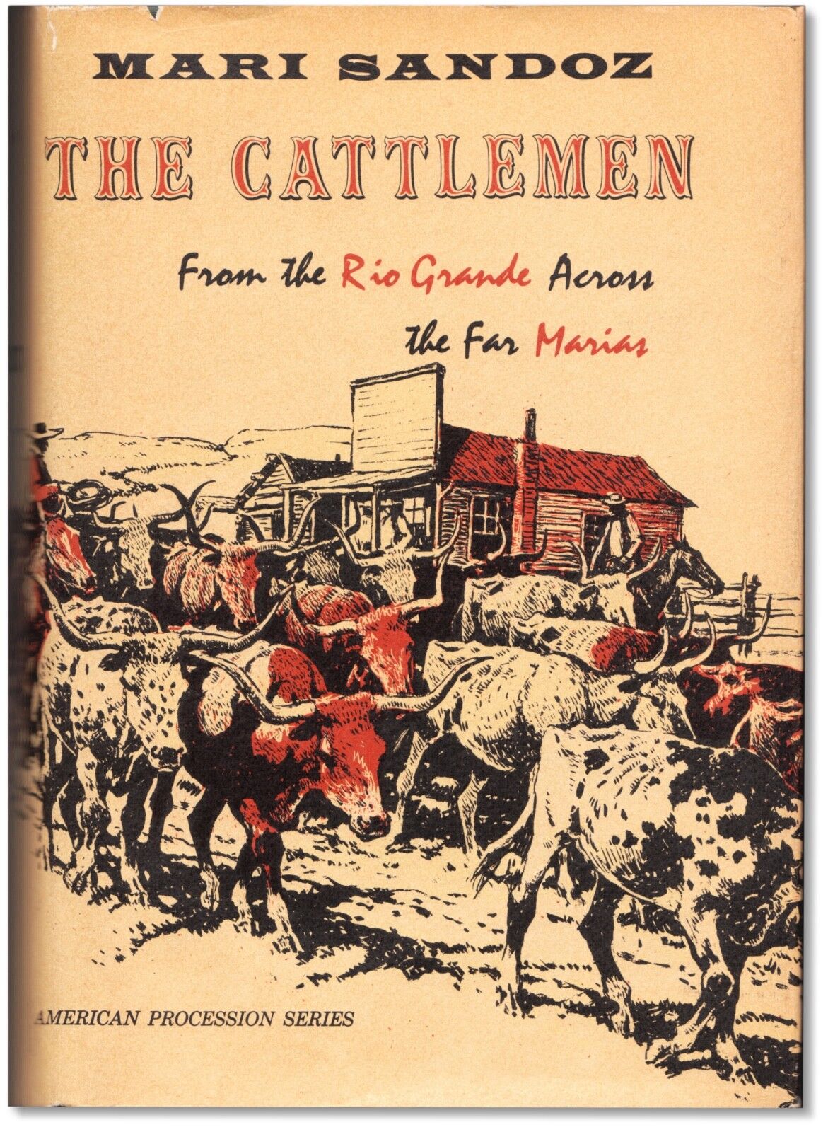 The Cattlemen - by Mari Sandoz - First Edition Hardcover - Western Americana Sprzedaż wysyłkowa wykonana w Japonii