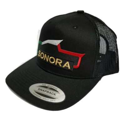 SONORA MEXICO   HAT MESH TRUCKER BLACK    SNAP BACK FLAT BUILD  NEW