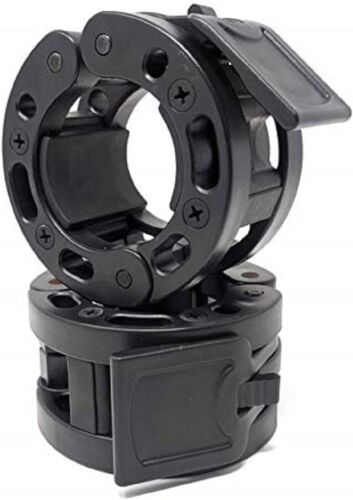 Clout Fitness Barbell Clamps Collars, Coal, Olympic 2inches