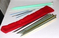 Vintage 7 pair knitting needles  5 perfection points BATES BOYE mainly aluminum