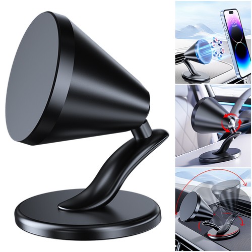 Magnetic Mobile Phone Stand Aluminum Alloy Adjustable Angle for Car Dashboard - Zdjęcie 3 z 12