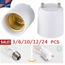 6/12/24-pack GU24 To E26/E27 LED Light Bulb Holder Adapter Socket Converter USA