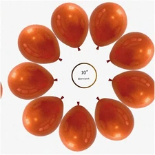 Shimmering Sunset Balloons - 50 PCS Double-Layered Chrome Burnt Orange Balloons