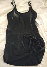 Womens 1 Piece Swim Dress Swimsuit Padded Adjustable Straps Black XXL Plus NWT