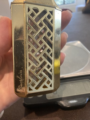 Vintage Guerlain Shalimar Gold Lattice Cover Empty Spray Atomizer 1982 No Cap - Picture 5 of 6