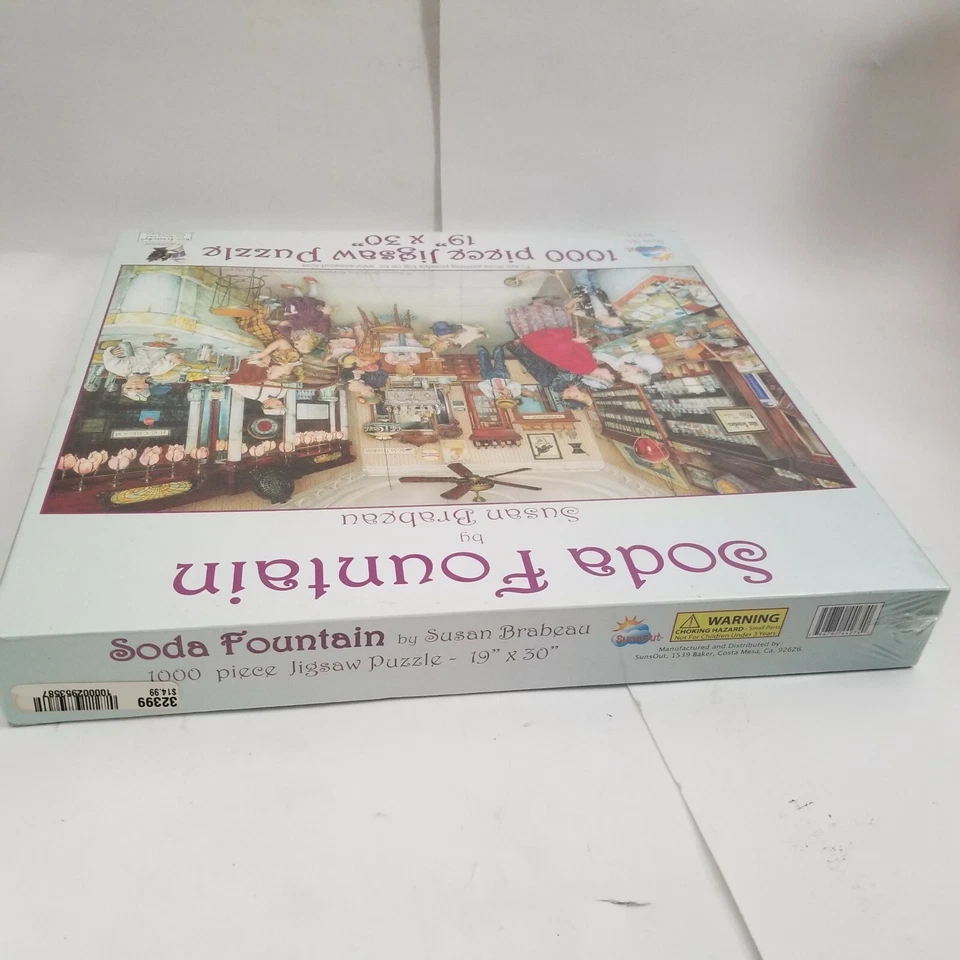 Rompecabezas de 1000 piezas fuente de soda de los años 50 nuevo en caja sellada ~ por Susan Brabeau Foto 4 de 4